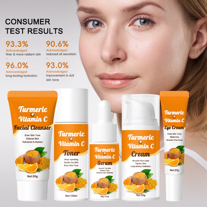 Turmeric Skincare Set Manufacturer - OEM Korean Anti-Acne Vitamin C Brightening Cream