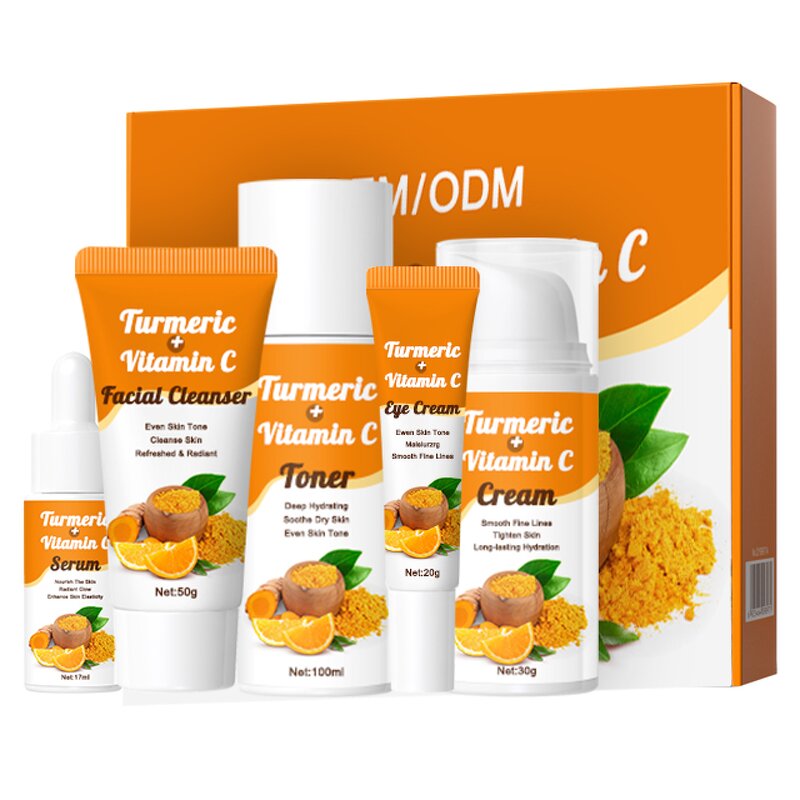 Turmeric Skincare Set Manufacturer - OEM Korean Anti-Acne Vitamin C Brightening Cream