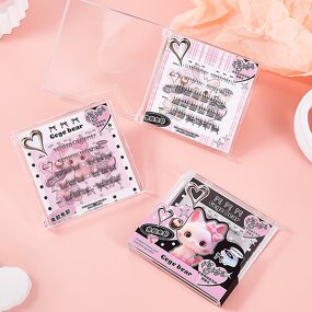 Eyelashes Strip Manufacturer - Gege Bear Natural Self-Adhesive Full Strip Bottom Lashes Curl Manga European