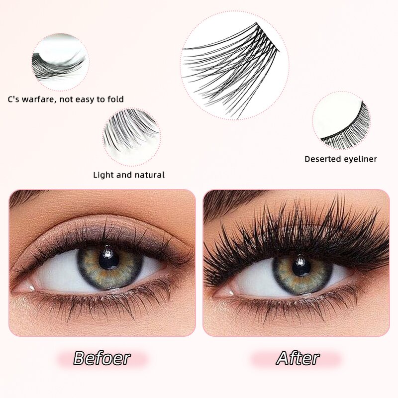 Eyelashes Strip Manufacturer - Gege Bear Natural Self-Adhesive Full Strip Bottom Lashes Curl Manga European