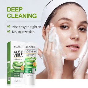 Facial Cleanser Manufacturer - Aloe Vera Gentle Deep Cleaning Hydrating Brightening Whitening Foaming & SADOER OEM ODM