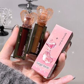 Lip Gloss Product Manufacturer - Herbal Lip Balm Moisturizing Shining Crystal Sweetheart Transparent & Gege Bear