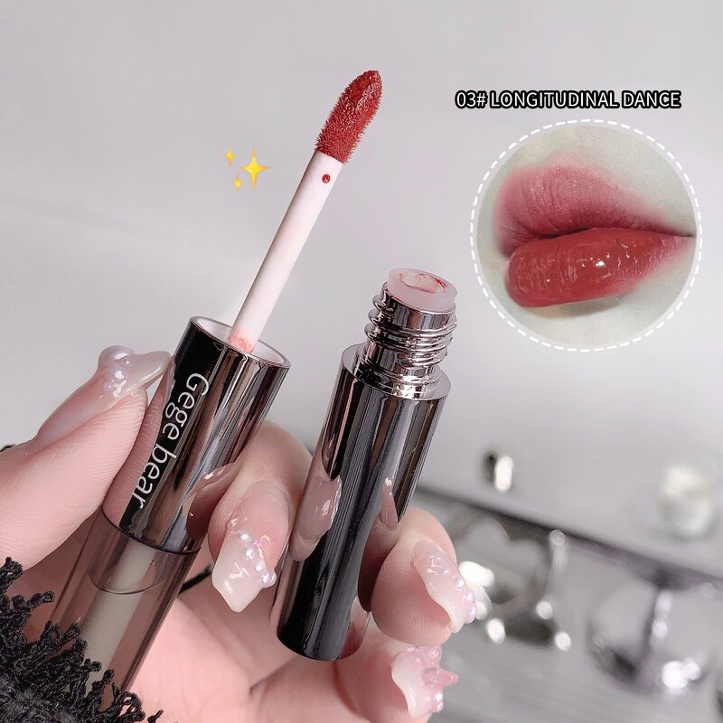 Lip Gloss Manufacturer - Double Headed Waterproof Matte Pen with Water Gloss Mirror Overlay & OEM ODM Gege Bear