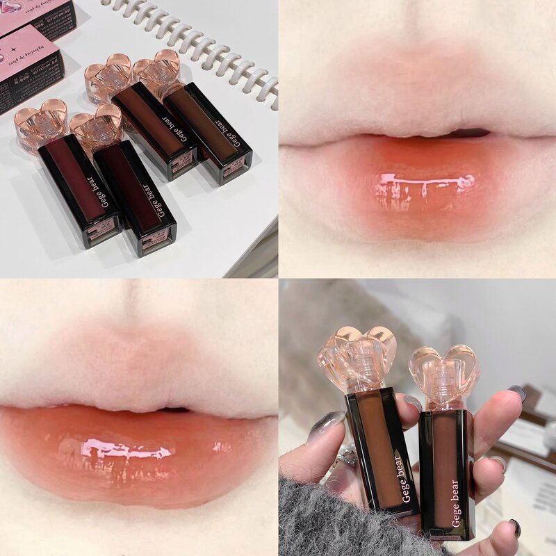 Lip Gloss Product Manufacturer - Herbal Lip Balm Moisturizing Shining Crystal Sweetheart Transparent & Gege Bear
