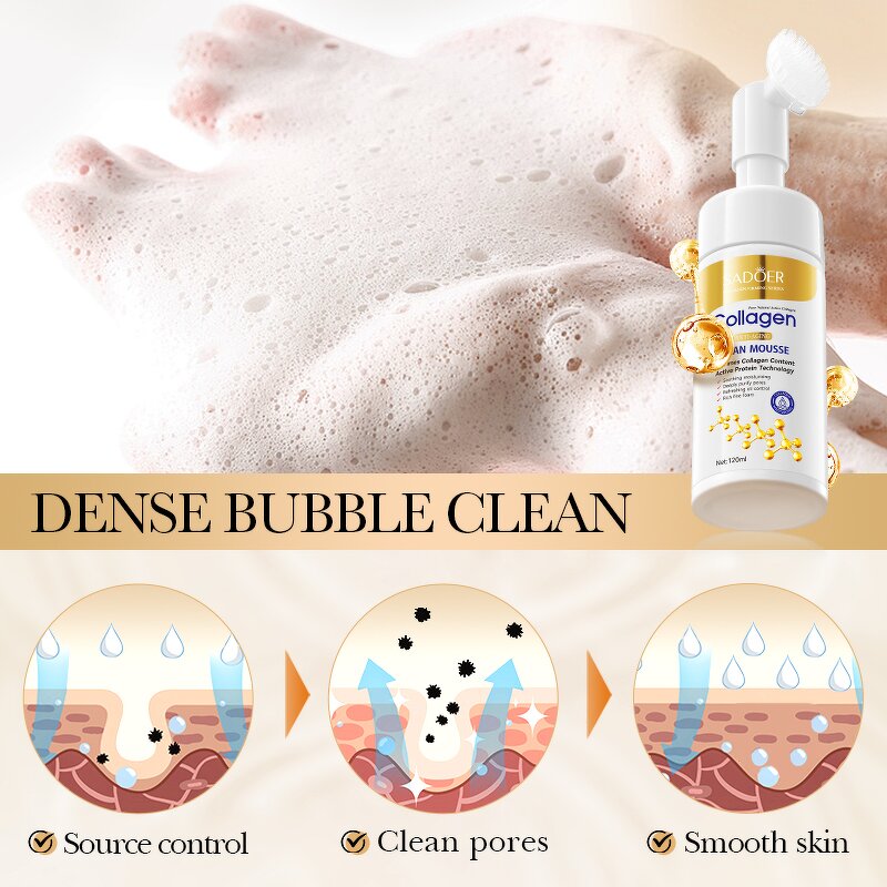 Facial Cleanser Manufacturer - Bone Collagen Mousse Deep Cleaning Oil Control Moisturizing & SADERO OEM