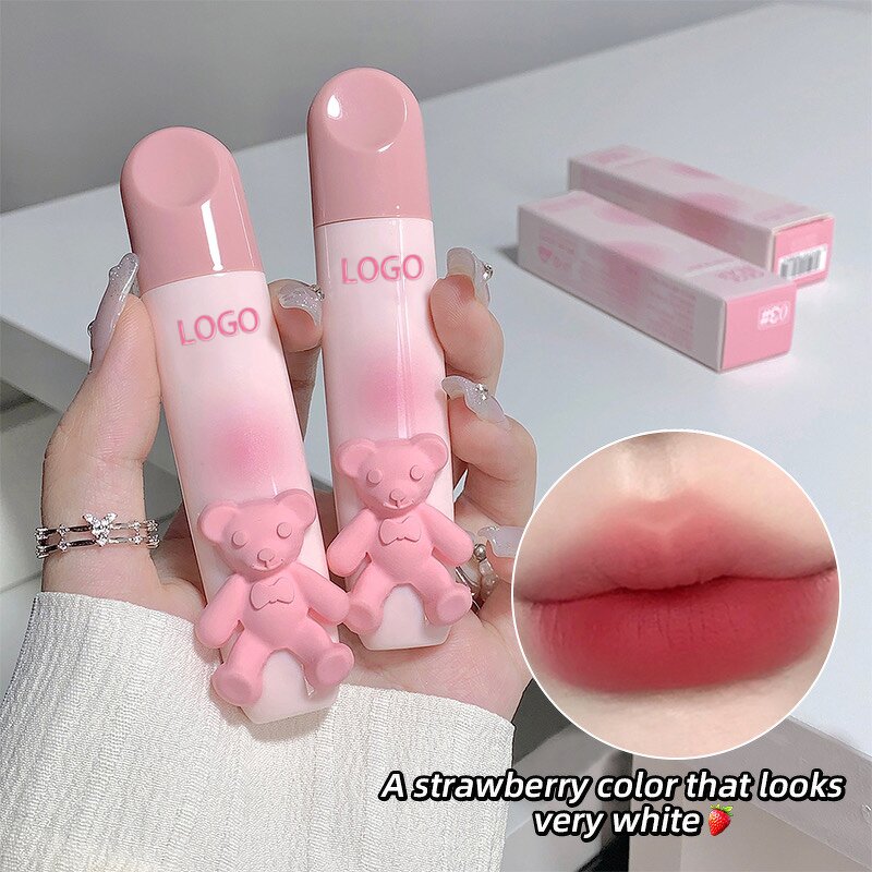 Lip Gloss Manufacturer - Tender Lip Glaze Clove Bear Design Velvet Nude & Wholesale Private Label