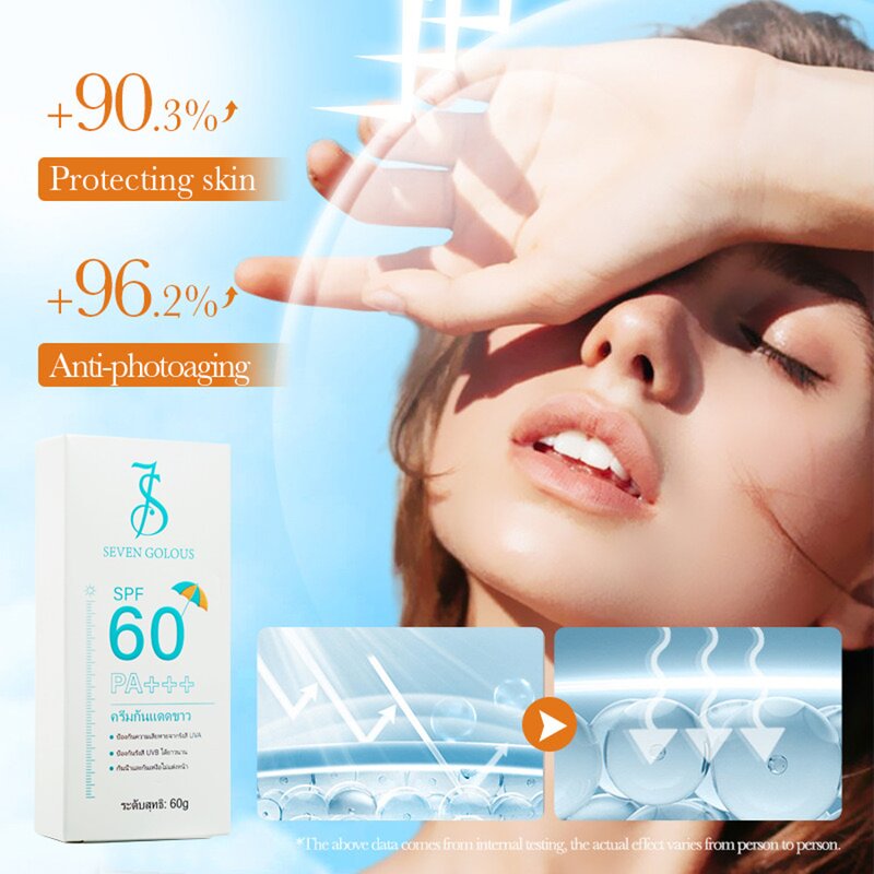 Sunscreen Lotion Manufacturer - SPF60 Vegan Organic Whitening Moisturizing Waterproof 60g & Hot Sale