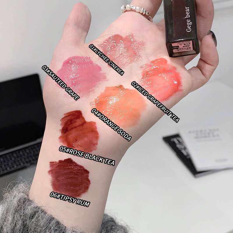 Lip Gloss Product Manufacturer - Vegan Lip Balm Moisturizing Shining Crystal Sweetheart Transparent & OEM ODM Gege Bear