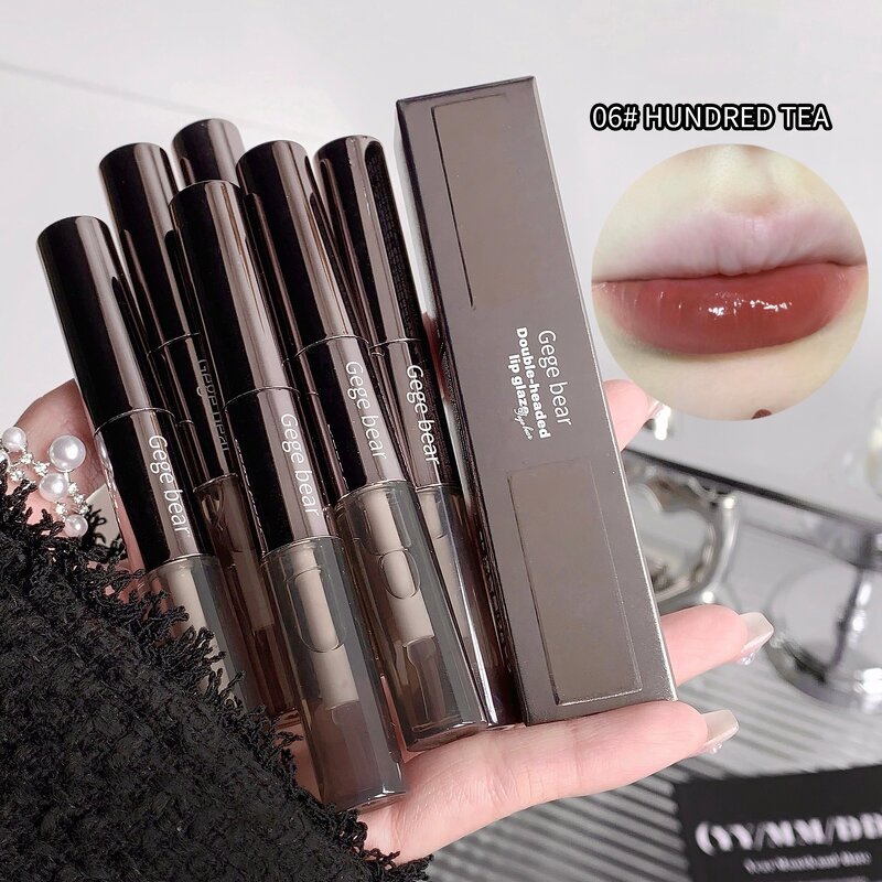 Lip Gloss Manufacturer - Double Headed Waterproof Matte Pen with Water Gloss Mirror Overlay & OEM ODM Gege Bear