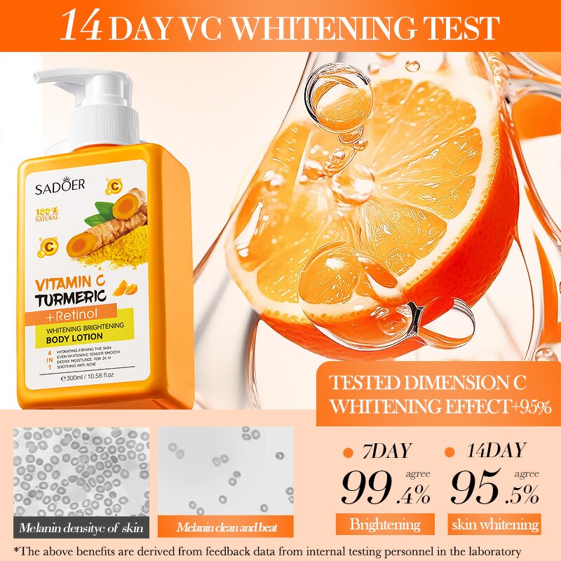 Body Lotion Manufacturer - Vitamin C Turmeric&Retinol Moisturizing Whitening Brightening & SADOER
