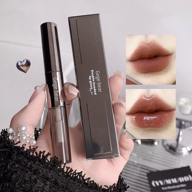 Lip Gloss Manufacturer - Double Headed Waterproof Matte Pen with Water Gloss Mirror Overlay & OEM ODM Gege Bear