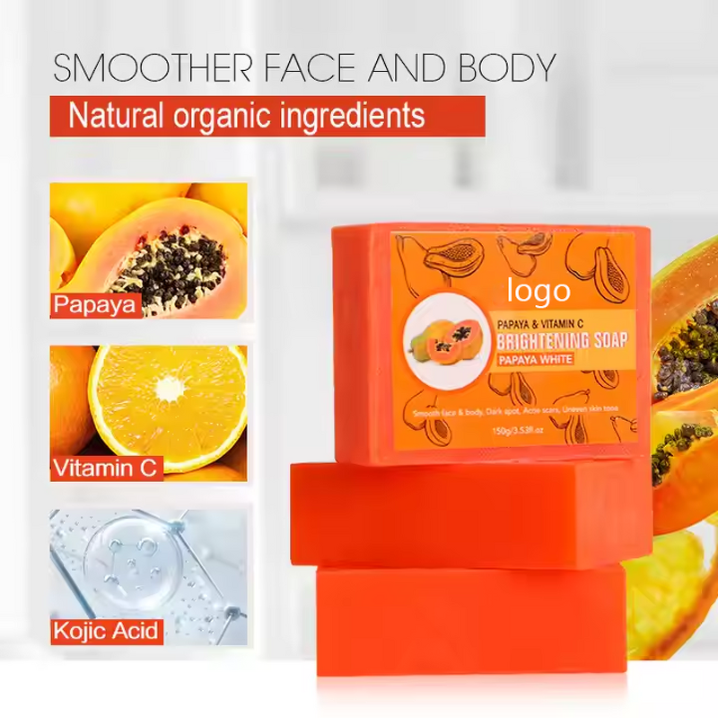 Bar Soap Manufacturer - Organic Papaya Kojic Acid Skin Whitening Anti-Acne Removes Dark Spots for Combination Skin