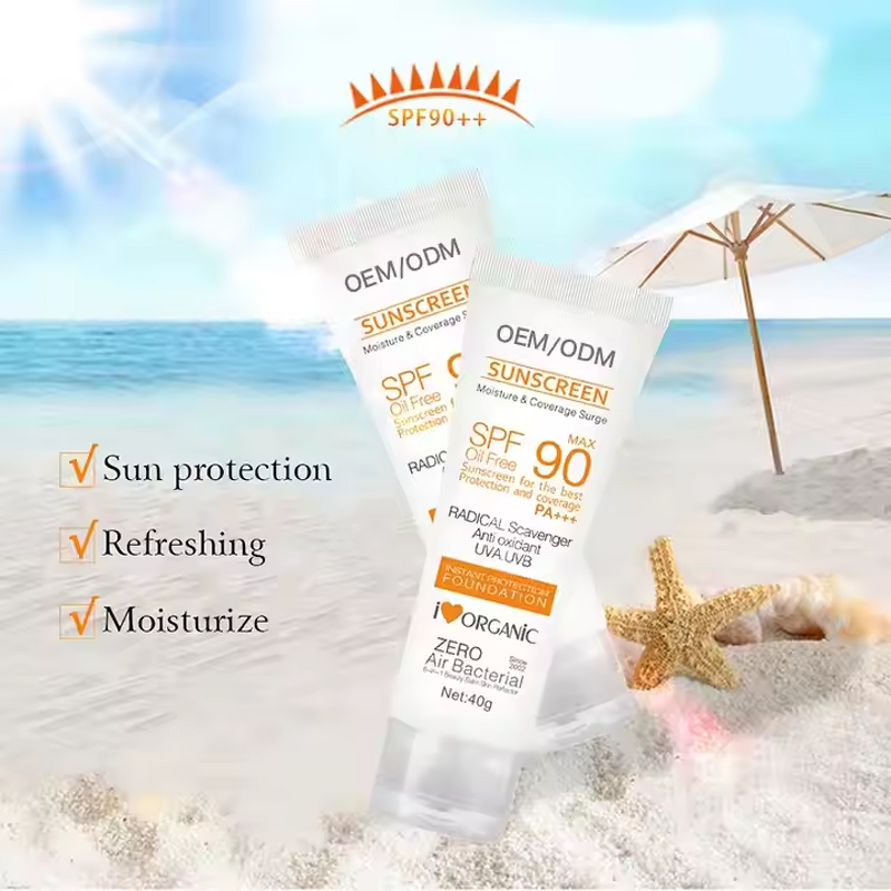 Sunscreen Cream Manufacturer - 50ml SPF 90 Vegan Mineral Herbal Hyaluronic Acid Whitening & Organic