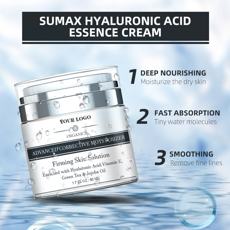 Face Cream Manufacturer - 50ml Anti-Aging with Hyaluronic Acid Vitamin E Retinol Collagen Vegan & Sumax