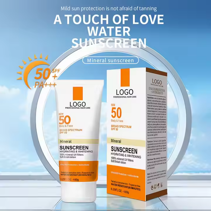 Sunscreen Cream Manufacturer - Vegan Organic Whitening Hydrating Moisturizer 50 PA+ with Green Tea & OEM Private Label