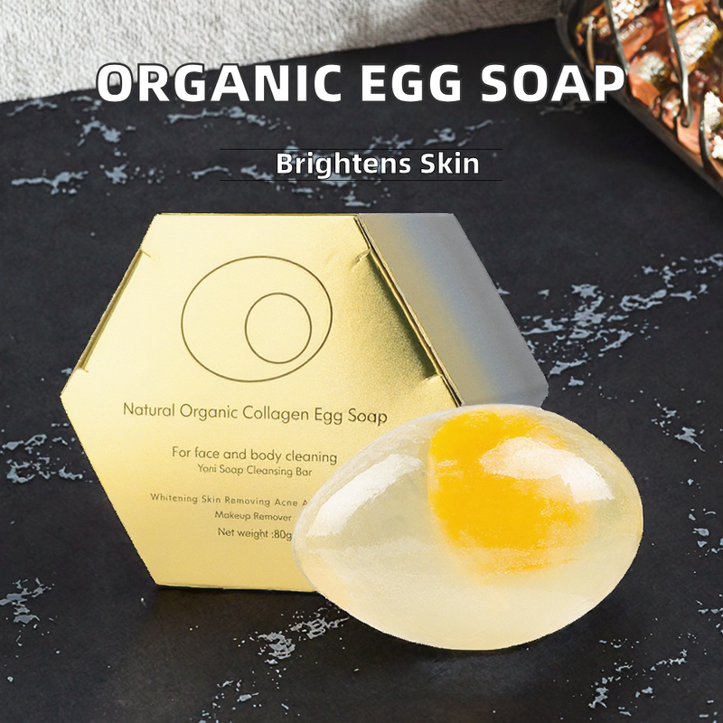 Soap Wholesale Supplier - 80g Organic Herbal Egg Collagen with Papaya Milk for Whitening Face Bath Bar
