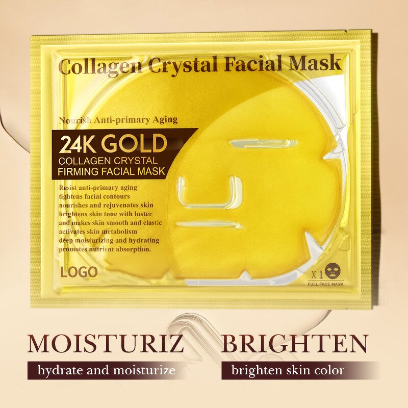 Facial Mask Manufacturer - Gold Collagen Anti-Aging Crystal Compressed Whitening Moisturizing Noodle Essence