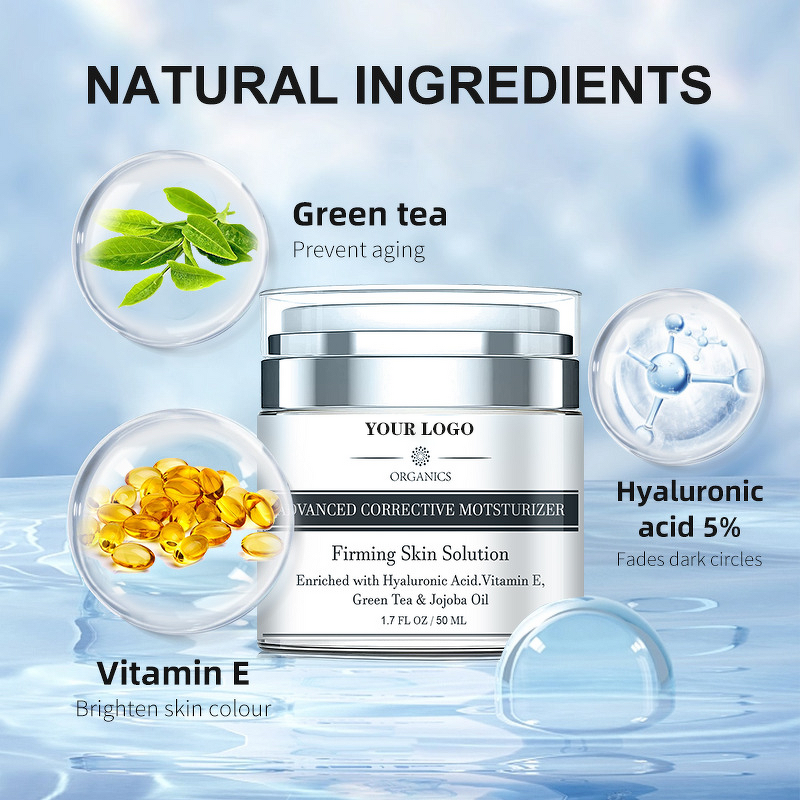 Face Cream Manufacturer - 50ml Anti-Aging with Hyaluronic Acid Vitamin E Retinol Collagen Vegan & Sumax