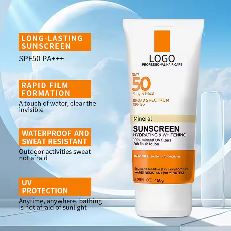 Sunscreen Cream Manufacturer - Vegan Organic Whitening Hydrating Moisturizer 50 PA+ with Green Tea & OEM Private Label