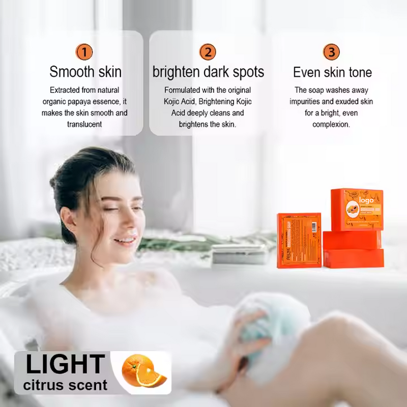 Bar Soap Manufacturer - Organic Papaya Kojic Acid Skin Whitening Anti-Acne Removes Dark Spots for Combination Skin