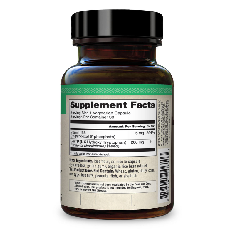 5-HTP Capsules - Mood Support Sleep Aid Vitamin B6 Delayed Release Easy-Digest