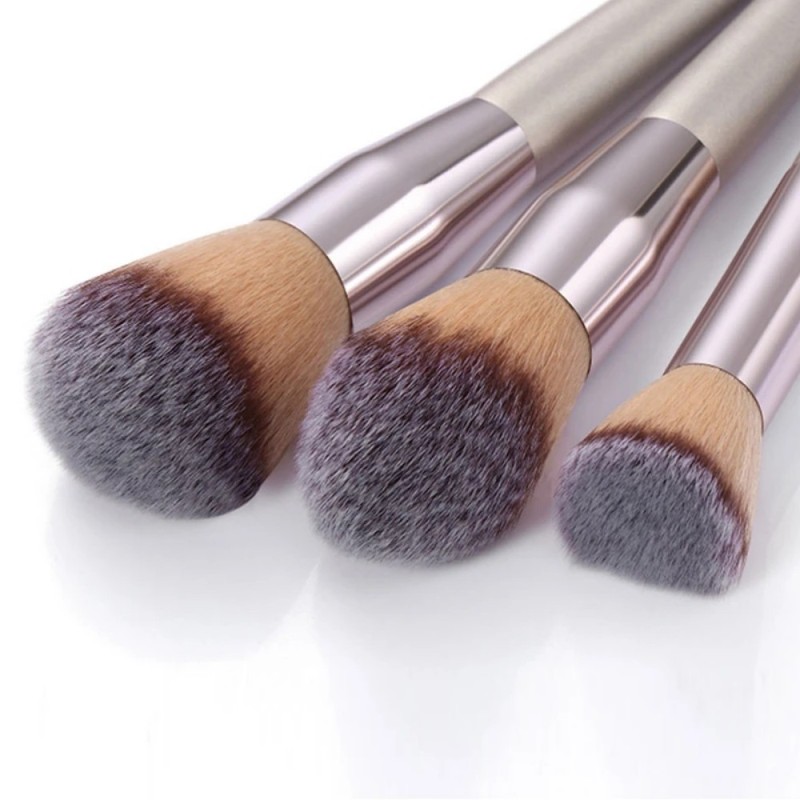 Makeup Brushes Set Manufacturer - 10 Pcs Champagne Gold