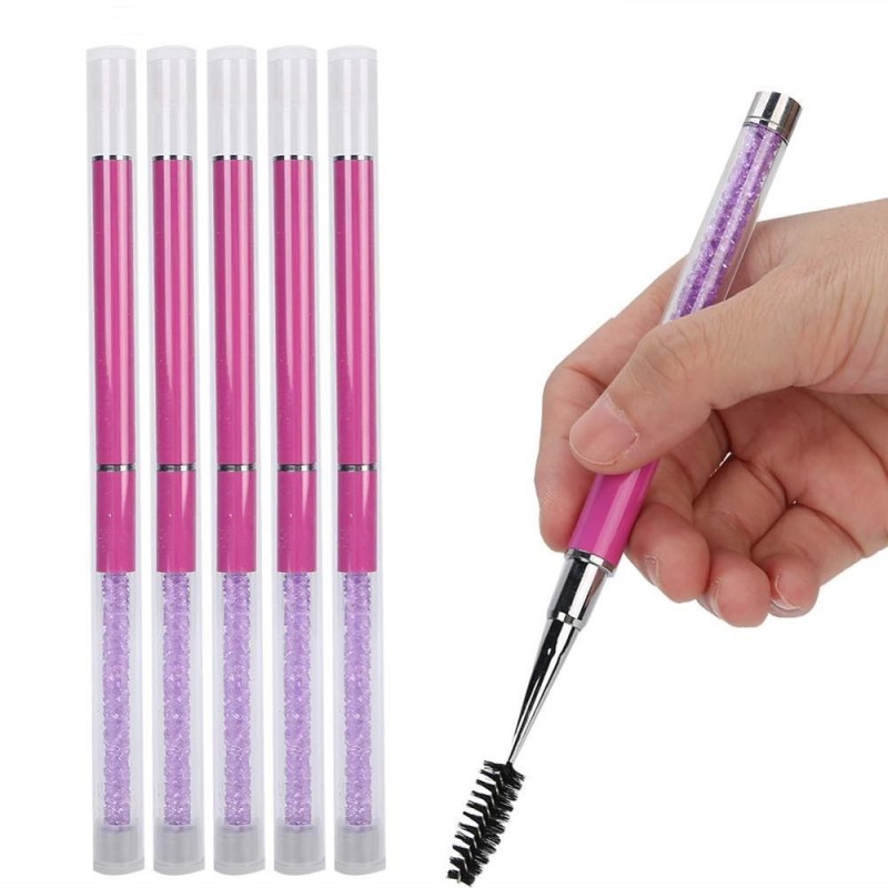 Metal Eyelash Brush Supplier - Rhinestone Spiral Handle Wand