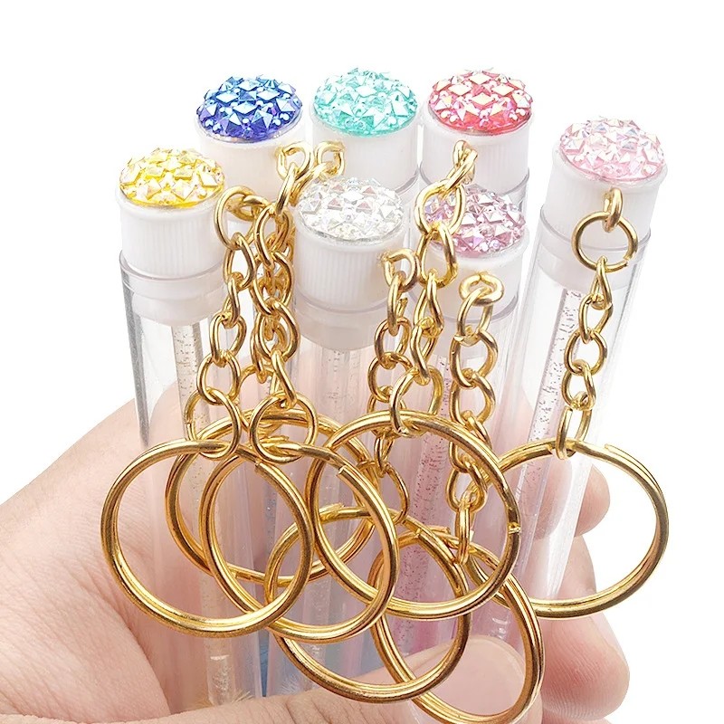 Eyelash Brush Supplier - Keychain Tube Gold Glitter Comb