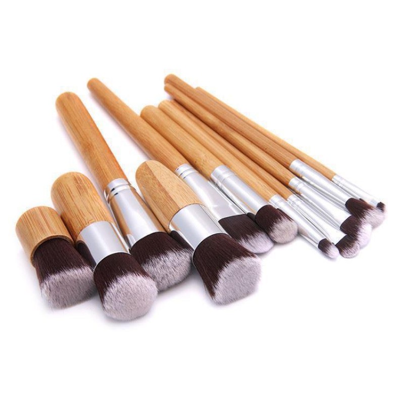 Wooden Makeup Brush Factory - 11pcs Natural Handle Set