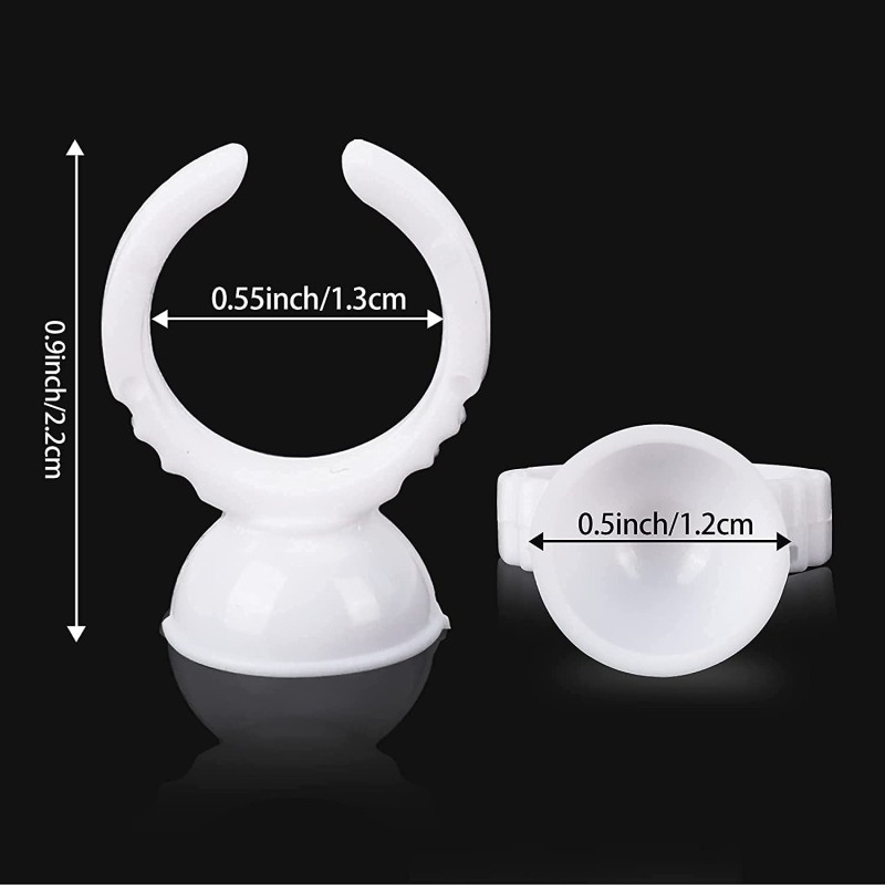 Eyelash Glue Ring Manufacturer - 100pcs Disposable White Holder