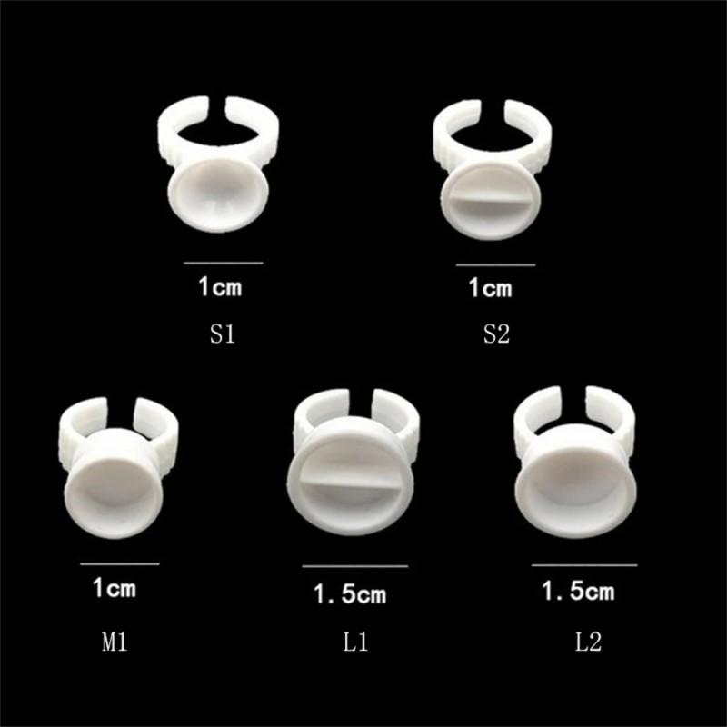 Eyelash Glue Ring Manufacturer - 100pcs White Cup Holder