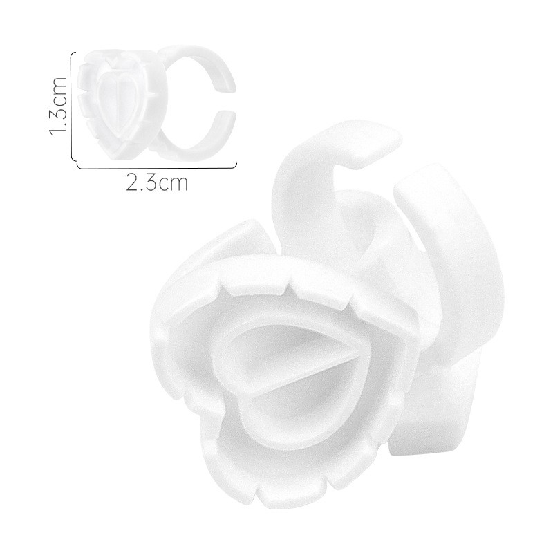 Eyelash Glue Ring Supplier - 100Pcs Heart Shape Holder