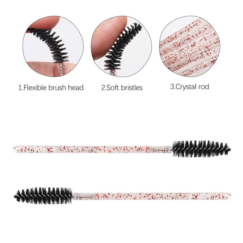 Disposable Mascara Wand Supplier - 50 Pcs Crystal Brush