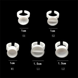 Eyelash Glue Ring Manufacturer - 100pcs Disposable White Holder