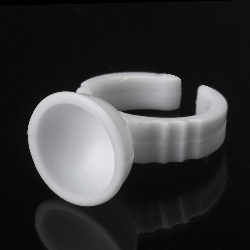 Eyelash Glue Ring Manufacturer - 100pcs White Cup Holder