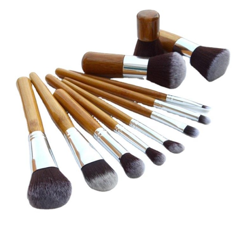 Wooden Makeup Brush Factory - 11pcs Natural Handle Set