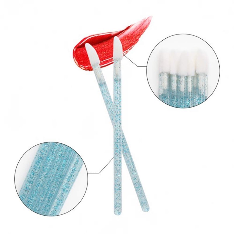 Disposable Lip Brush Factory - 50Pcs Crystal Rod Wands