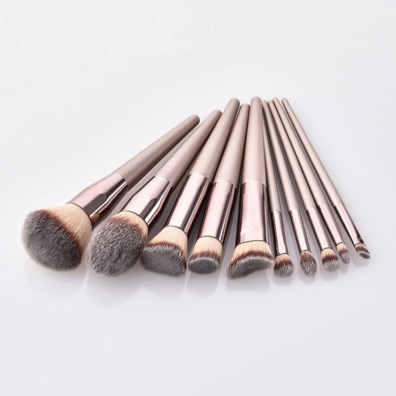 Makeup Brushes Set Manufacturer - 10 Pcs Champagne Gold