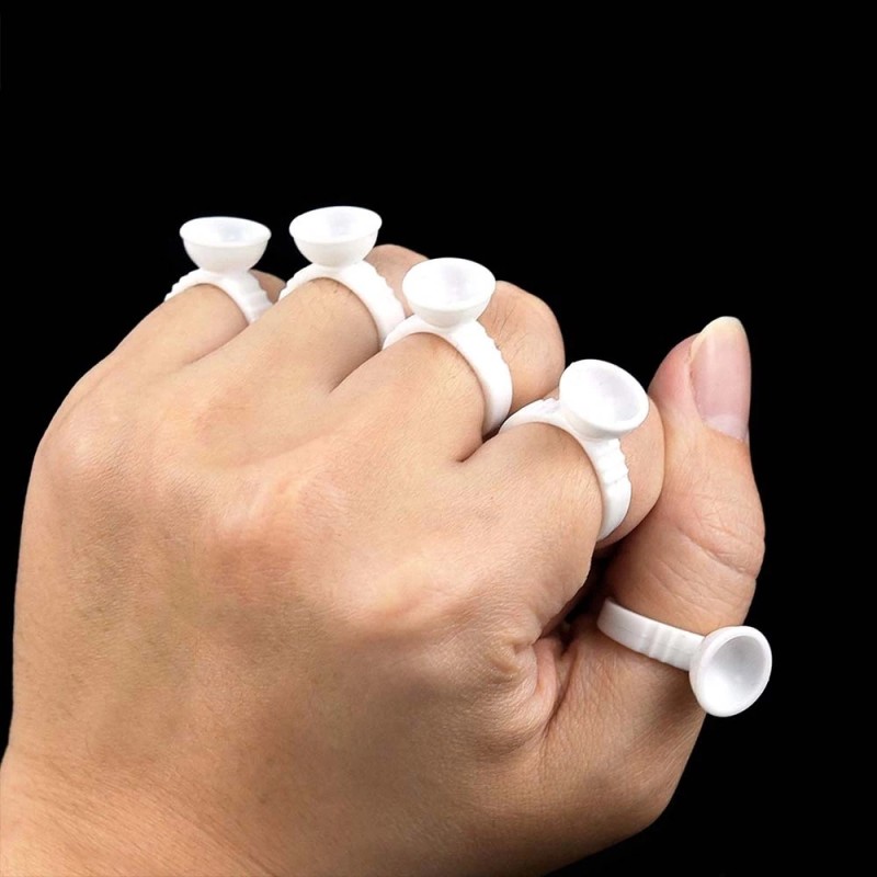 Glue Rings Supplier - 100pcs Nail Art Holder Cups