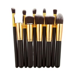 Women Makeup Brush Supplier - 10pcs Soft Wooden Tools