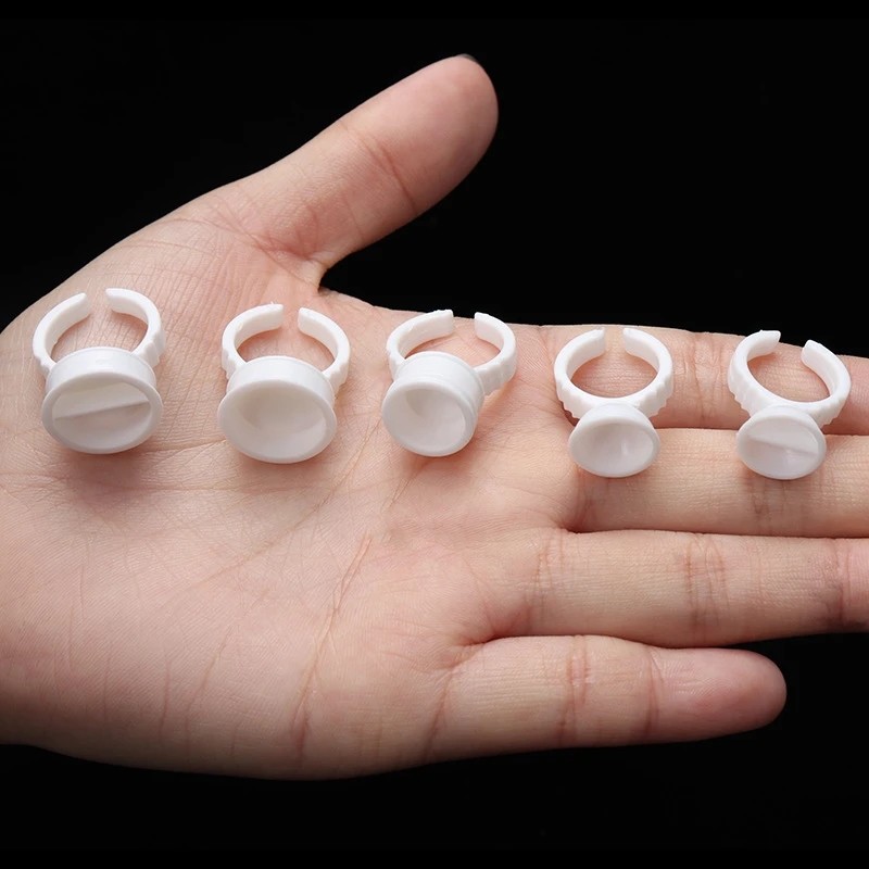 Eyelash Glue Ring Manufacturer - 100pcs White Cup Holder