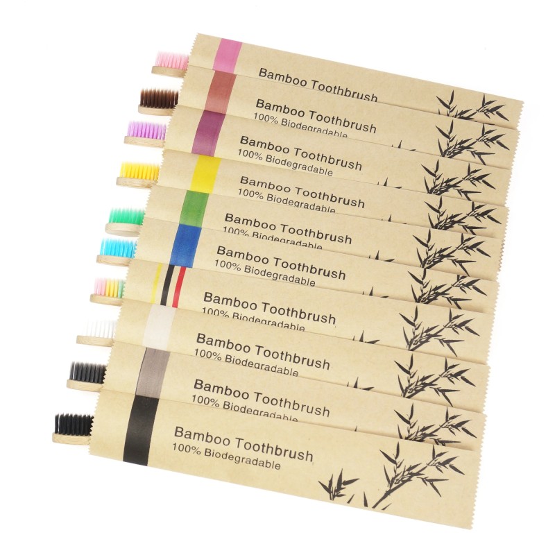 Biodegradable Toothbrush Factory - Colorful Bamboo Bristle
