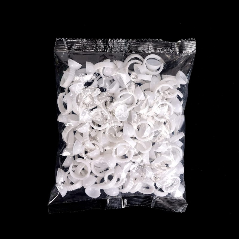 Eyelash Glue Ring Manufacturer - 100pcs Disposable White Holder