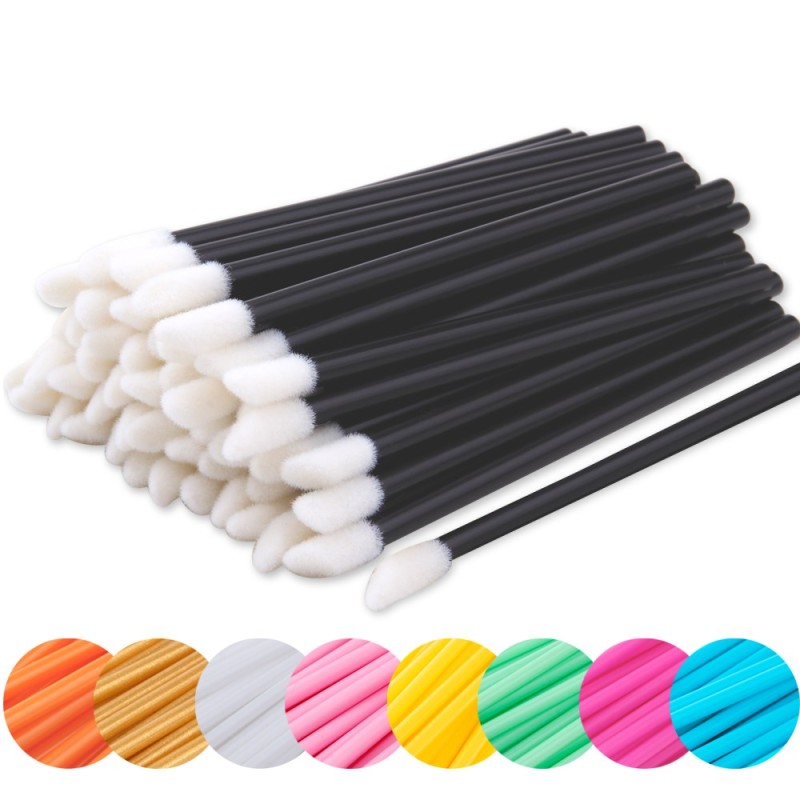 Lip Gloss Brush Supplier - 50 Pcs Portable Hollow Brush