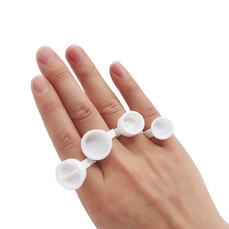 Eyelash Glue Ring Manufacturer - 100pcs Disposable White Holder