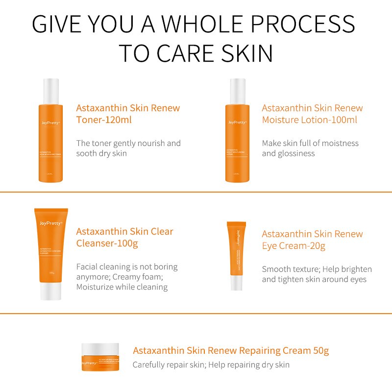 Astaxanthin Skincare Set - OEM Natural Organic Moisturizing Soothing Whitening Anti Aging