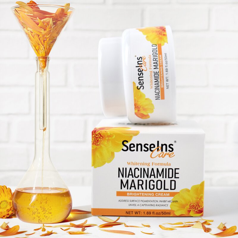 Niacinamide Marigold Serum - Organic Brightening Hydrating Shrinking Pores Firming Whitening