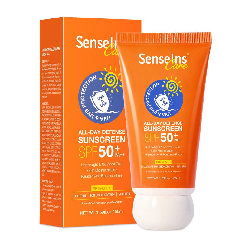 Sunscreen SPF 50+ PA++++ - Organic Facial All-Day Defense UV Sunblock Whitening