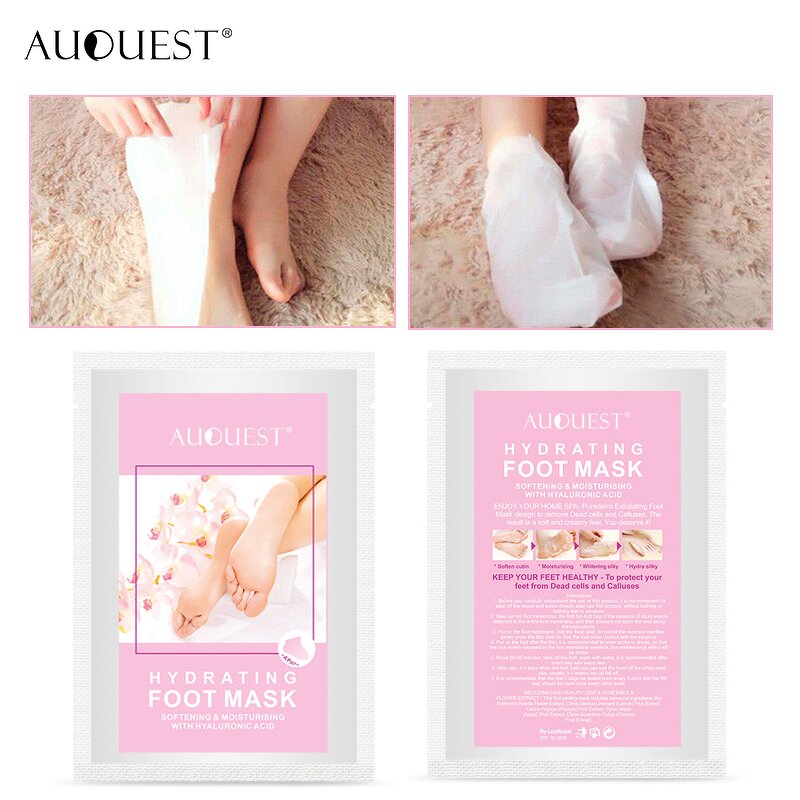 Exfoliating Foot Mask - AuQuest Private Label Organic Whitening Moisturizing Peeling OEM