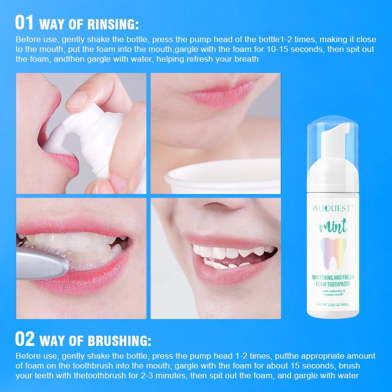 Tooth Mousse Foam - Korean Natural Organic Cleaning Teeth Whitening Toothpaste
